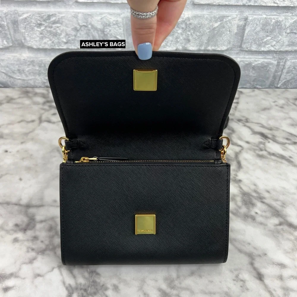 Tory Burch Emerson Chain Wallet Crossbody In Black